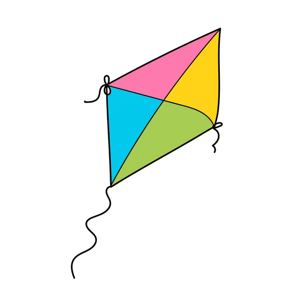 Ícone de desenho animado simples. Kite brinquedo design sobre fundo branco — Vetor de Stock