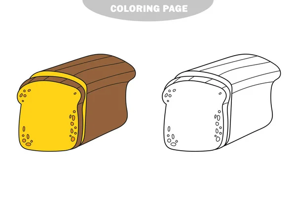 Semplice pagina da colorare. Illustrazione grafica vettoriale con pane. Schizzo isolato — Vettoriale Stock
