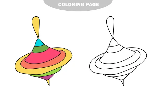 Semplice pagina da colorare. Illustrazione isolata vettoriale, simpatico cartone animato di giocattolo hirligig — Vettoriale Stock