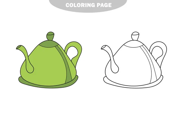 简单的彩色页面。彩色水壶，儿童彩色书 — 图库矢量图片