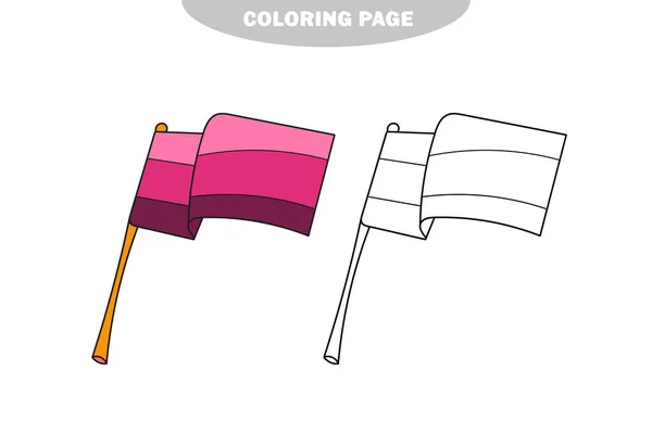 Página para colorear simple. Icono de bandera aislado sobre fondo blanco. — Archivo Imágenes Vectoriales