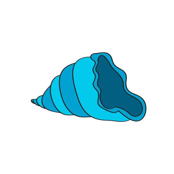 シンプルな漫画のアイコン。白い隔離された背景の貝殻 — ストックベクタ