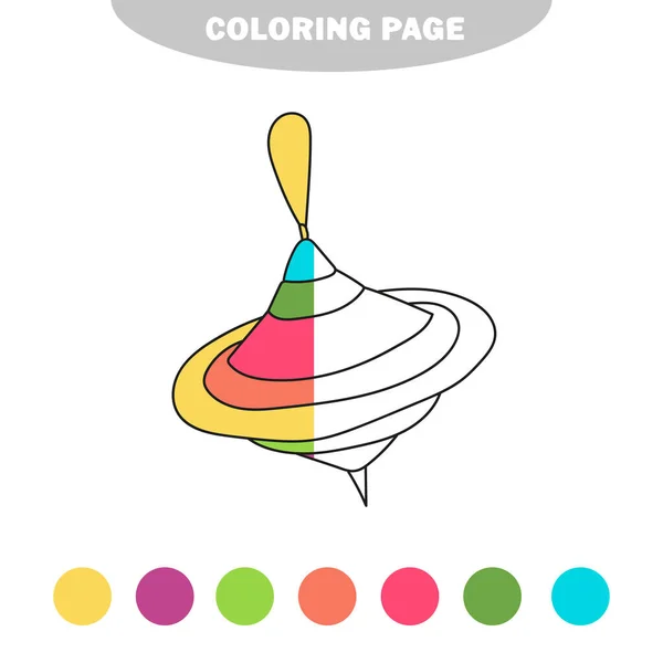 シンプルな着色ページ。ベクトル絶縁イラスト,かわいい漫画のhriligigおもちゃ — ストックベクタ