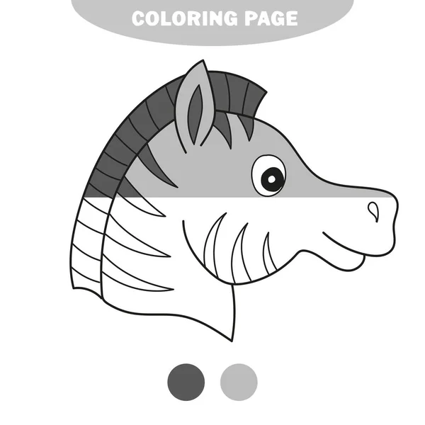 Semplice pagina da colorare. Libro da colorare per bambini - layout zebra per il vettore di gioco — Vettoriale Stock
