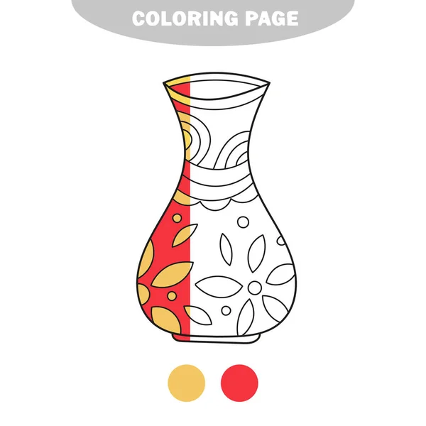 Basit boyama sayfası. Renkli olacak. Süslü bir vektör vazo — Stok Vektör