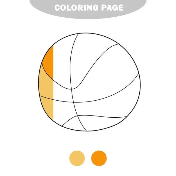 Página para colorear simple. Baloncesto. Versión de boceto. Colorear para niños. — Archivo Imágenes Vectoriales