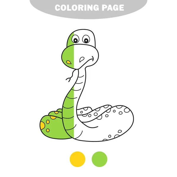 Basit boyama sayfası. Renkli yılan, boyama kitabı. — Stok Vektör