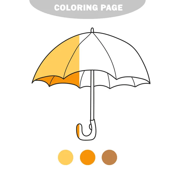 Basit boyama sayfası. Resim - boyama kitabı için siyah beyaz şemsiye — Stok Vektör