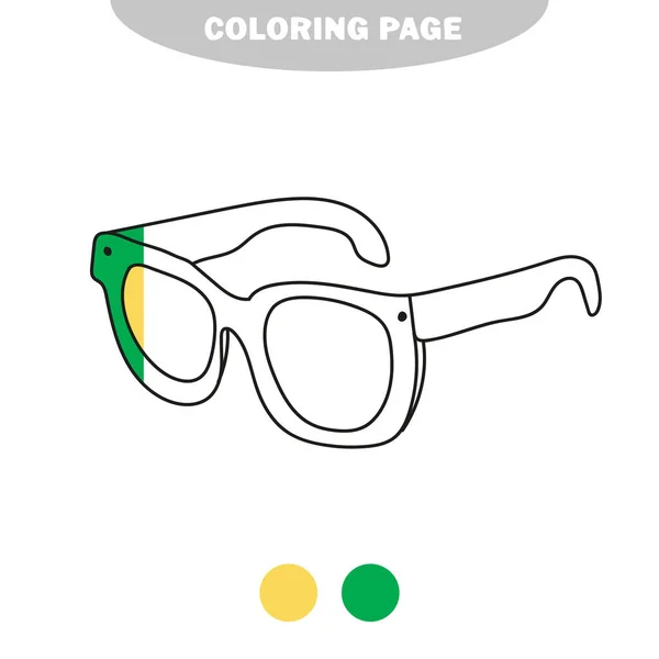 Semplice pagina da colorare. Libro da colorare per bambini, Occhiali da sole — Vettoriale Stock