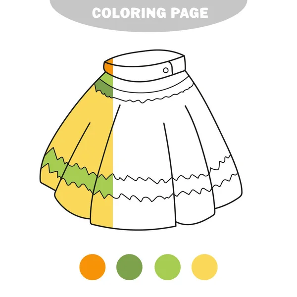 Página para colorear simple. Falda para colorear, el libro para colorear — Archivo Imágenes Vectoriales