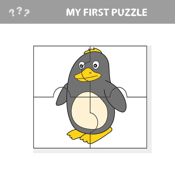 为学龄前儿童设计的企鹅拼图向量- -我的第一个拼图 — 图库矢量图片