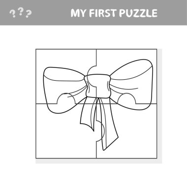 Çocuklar için eğitim kâğıdı oyunu Bow. İlk bulmacam