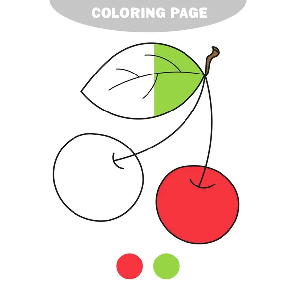 Enkel färg sida. Utbildningskalkylblad som ska färgas — Stock vektor