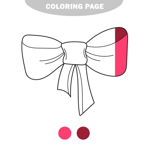 Simple coloring page. Hand drawn doodle bow isolated on white — Stock Vector