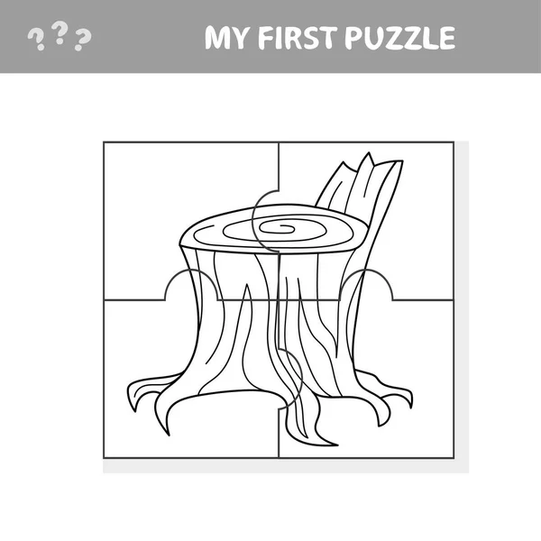 Rompecabezas con muñón. Fácil juego de puzzle para niños — Archivo Imágenes Vectoriales