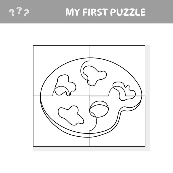 Puzzle, jeu d'éducation pour enfants, Palette d'art — Image vectorielle