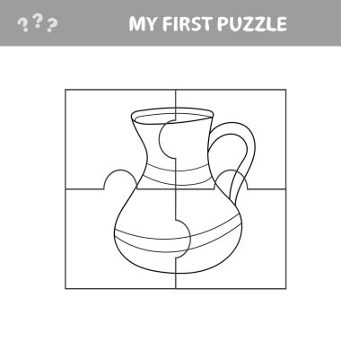 Çocuklar için kağıt oyunu. Komik Clay Pot 'lu basit bir çocuk uygulaması. Sürahiyle bulmaca