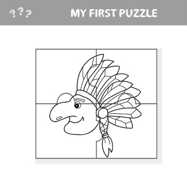 Tüylü başlıklı yerli bir adam. İlk sayfam. Yapboz bulmacası