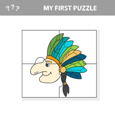 Tüylü başlıklı yerli bir adam. İlk sayfam. Yapboz bulmacası