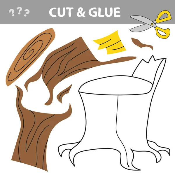 Cut and glue - Απλό παιχνίδι για παιδιά. Σταμπ. Εύκολο παιχνίδι παζλ για τα παιδιά. — Διανυσματικό Αρχείο