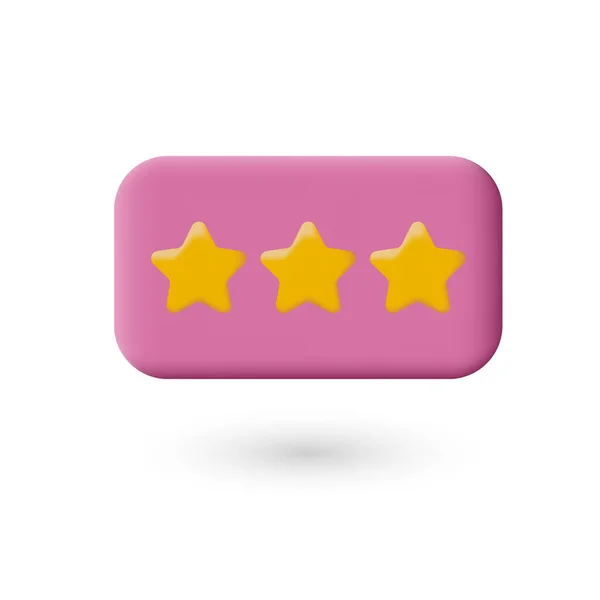 Kreslený růžový knoflík s hvězdami. Hra nebo aplikační rozhraní. Pořadí koncepce — Stockový vektor