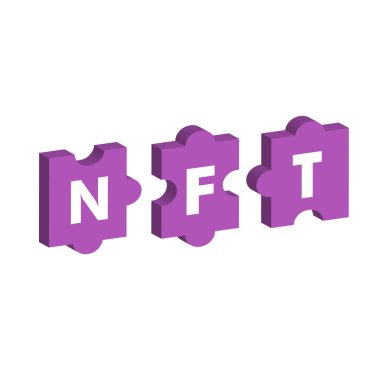 NFT - ödenmez jeton. Beyaz üzerine izole edilmiş Isome simgesi.