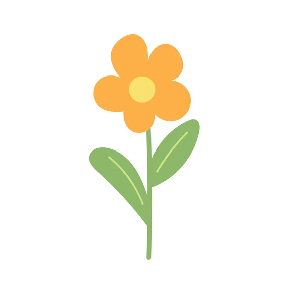 Flor de primavera creciendo. Ilustración vectorial simple en estilo de dibujos animados — Archivo Imágenes Vectoriales