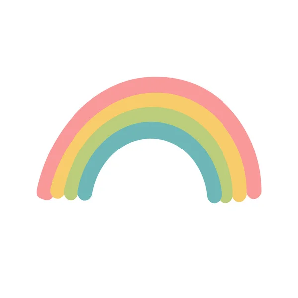 Ilustración del arco iris del bebé del vector. Vivero dibujado a mano arco iris moderno — Archivo Imágenes Vectoriales