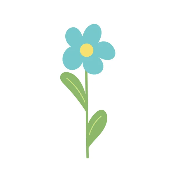 Flor de primavera creciendo. Ilustración vectorial simple en estilo de dibujos animados — Vector de stock