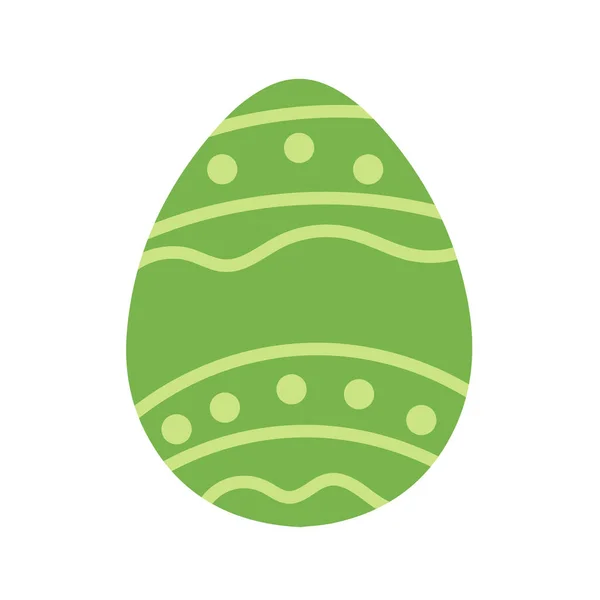 Eenvoudige Pasen gestileerd ei in platte cartoon ontwerp - vector op wit — Stockvector