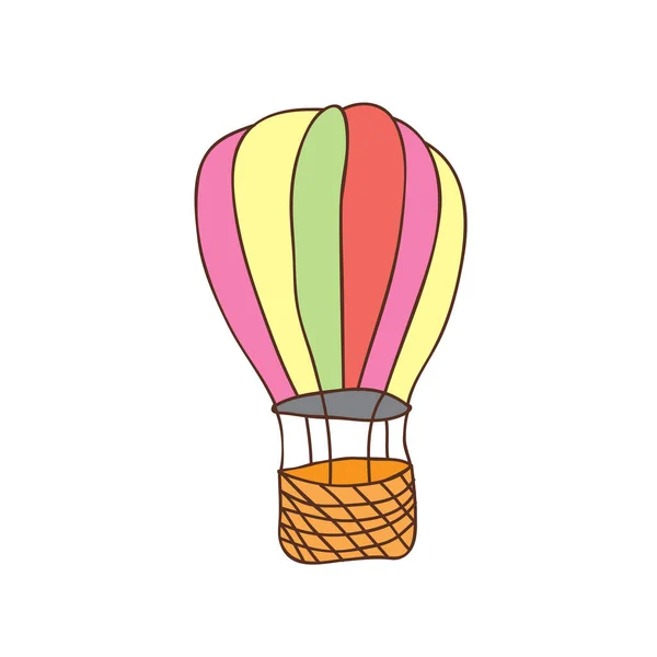 Vector Illustration Hot Air Balloon Isolated Icon Cartoon Air Balloon — Stock Vector