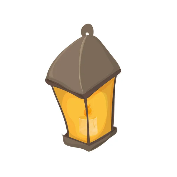 Icona Lanterna Stradale Sfondo Bianco Illustrazione Vettoriale Stile Cartone Animato — Vettoriale Stock