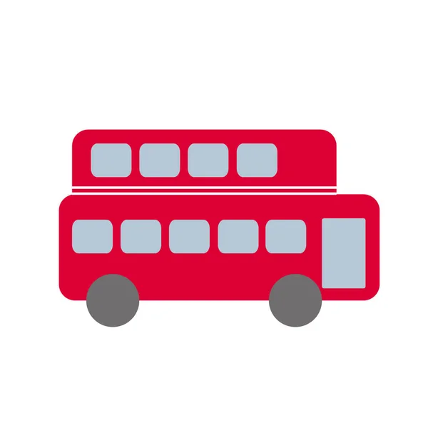 Conception Simple Vecteur Bus Rouge Sur Fond Blanc Icône Simple — Image vectorielle