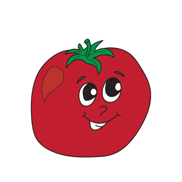 Illustration Vectorielle Tomates Mignonne Drôle Légume Vecteur Modifiable Caractère Drôle — Image vectorielle