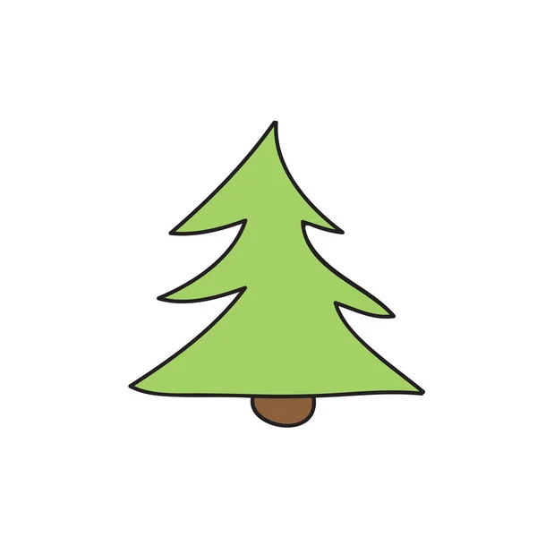 Árvore Abeto Ícone Desenho Animado Simples Ilustração Vetorial Sobre Fundo —  Vetores de Stock