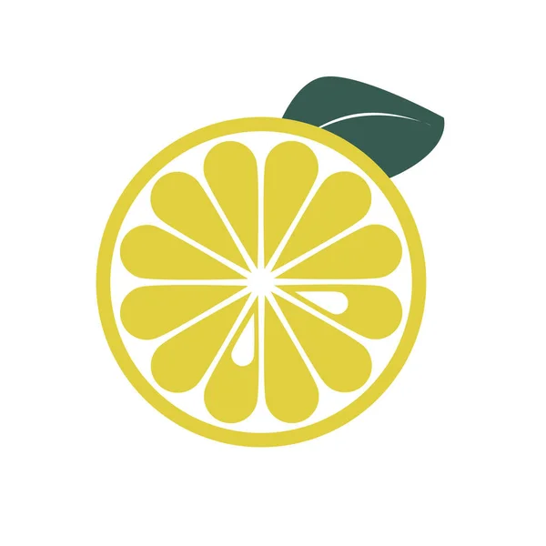 Beyaz Arka Planda Elle Çizilmiş Limon Vektör Çizimi Düz Biçimli — Stok Vektör
