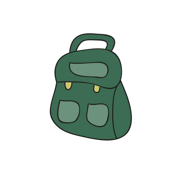 Mochila Viaje Estilo Doodle Turismo Senderismo Viajes Ilustración Vectorial Aislada — Vector de stock