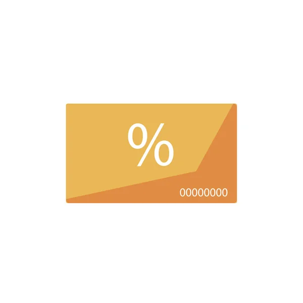 Orange tarjeta de regalo, tarjeta de descuento, voucher icono vector plano — Vector de stock