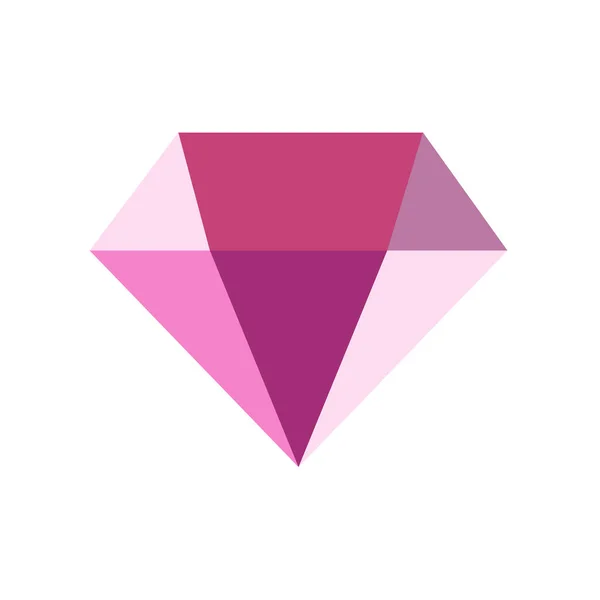 Vector icono de diamante rosa aislado sobre fondo blanco — Vector de stock