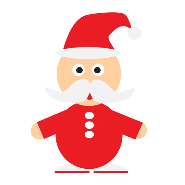Vettore icona semplice cartone animato illustrazione di Babbo Natale in piedi — Vettoriale Stock