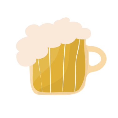 Bira bardağı, alkol. Vektör illüstrasyonu izole edilmiş simge