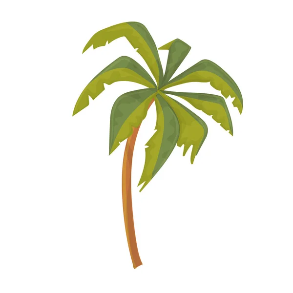 Palm tree isolated on white background. Cute cartoon style. Vector illustration — Stock Vector