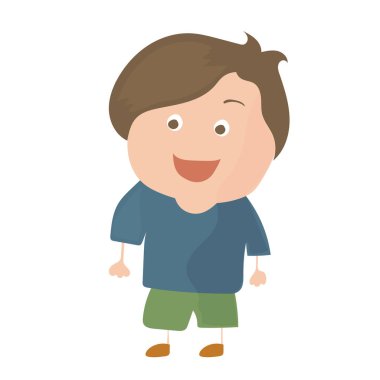 Vektör karikatür komik küçük çocuk beyaz arka plan üzerinde izole.