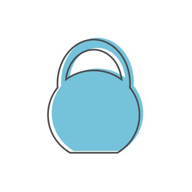 Ağırlık kg vektör simgesi. Spor rozeti için ağırlık. Spor salonu ağırlığı rozeti. Düz tasarım.