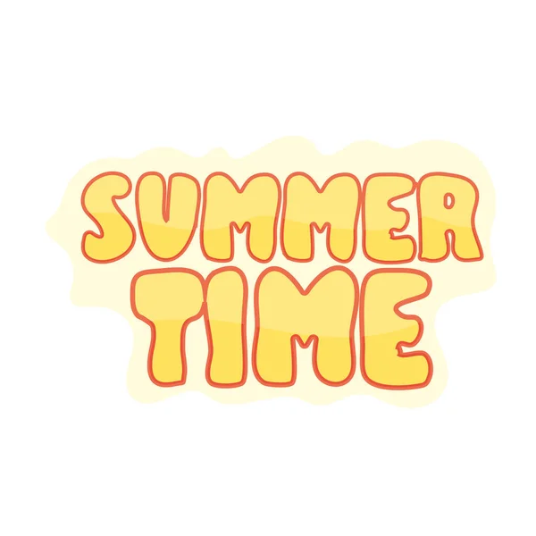 Summer time. Unique lettering poster in cartoon style. Vector art. — Stock Vector