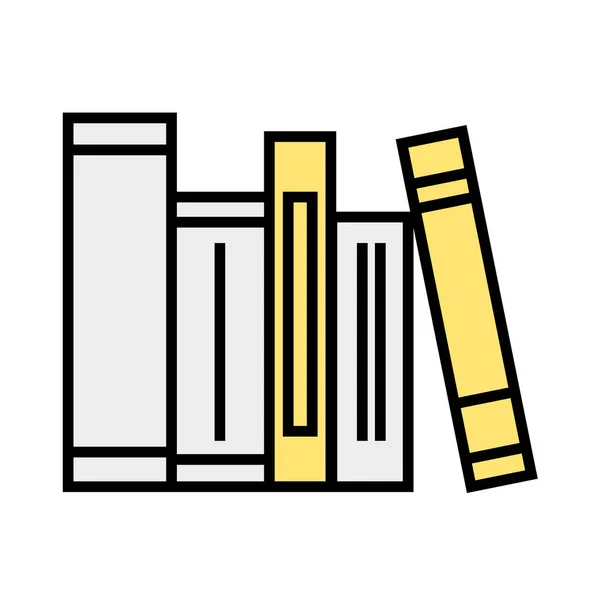 Livros na prateleira - ícone simples plana. Pilha de livros ilustração vetorial — Vetor de Stock