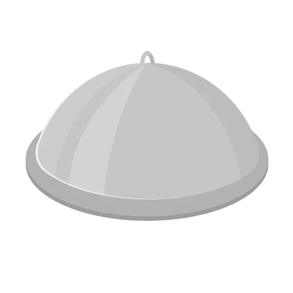 Plato de servir Cloche. Cubierta de restaurante cubierta de placa de domo para mantener la comida caliente — Vector de stock