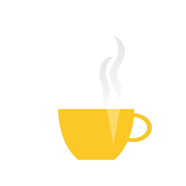 Tasse à thé jaune icône vectorielle isolée sur blanc. Icône plate simple — Image vectorielle