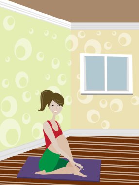 genç kadın pratik yoga pose