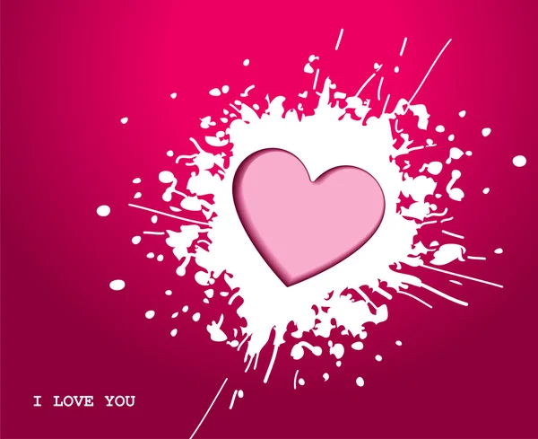 Carte de voeux coeur d'encre Saint Valentin — Image vectorielle
